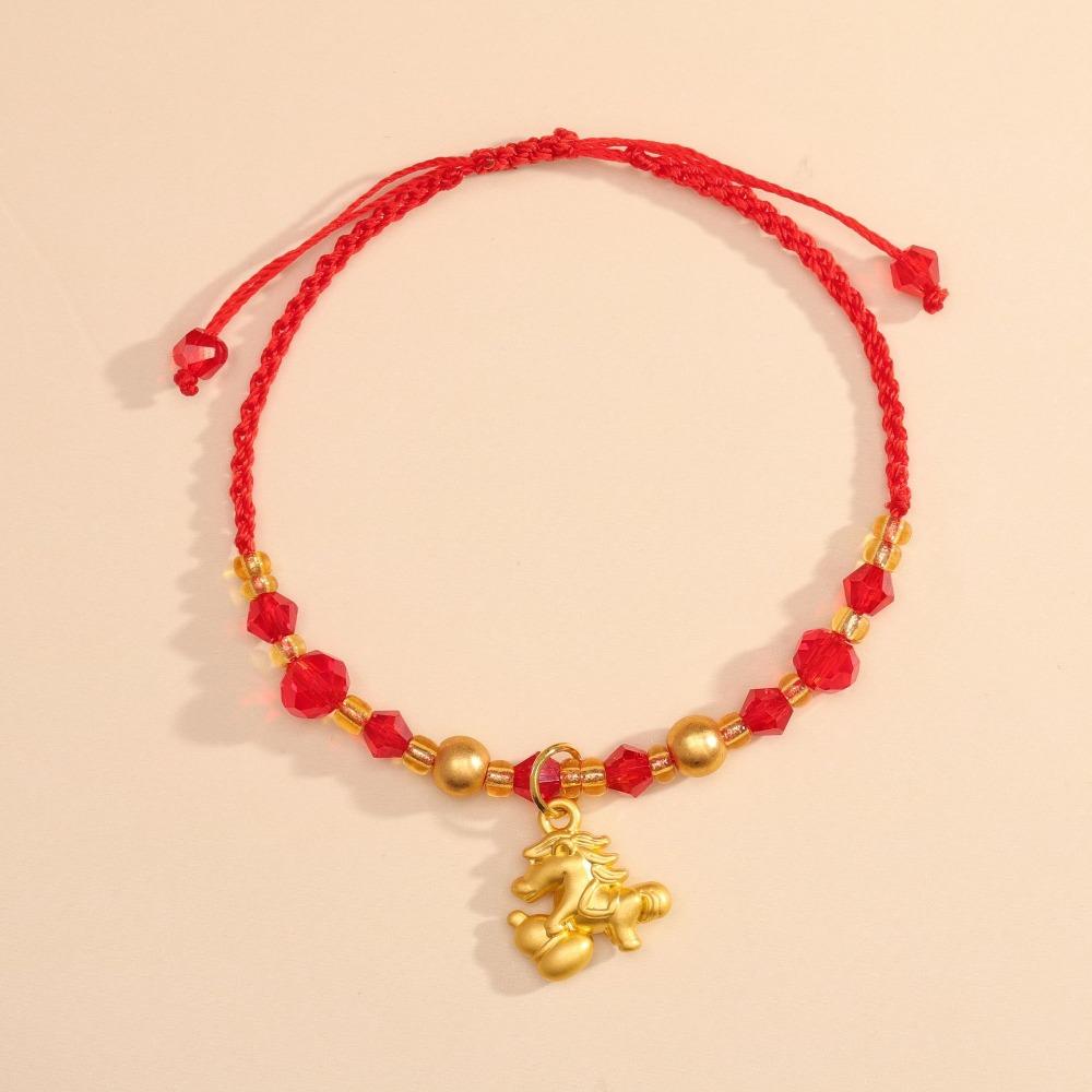 2026 Horse Year Horse Year Bracelet Zodiac Year Fortune Bracelet Lucky Pony Red Rope  Couple