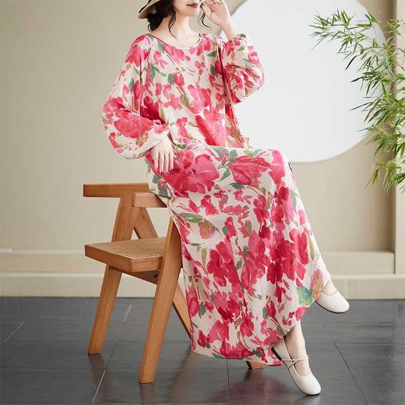 New Japanese Retro Long Sleeve Age Reducing Plus Size Casual Dresses