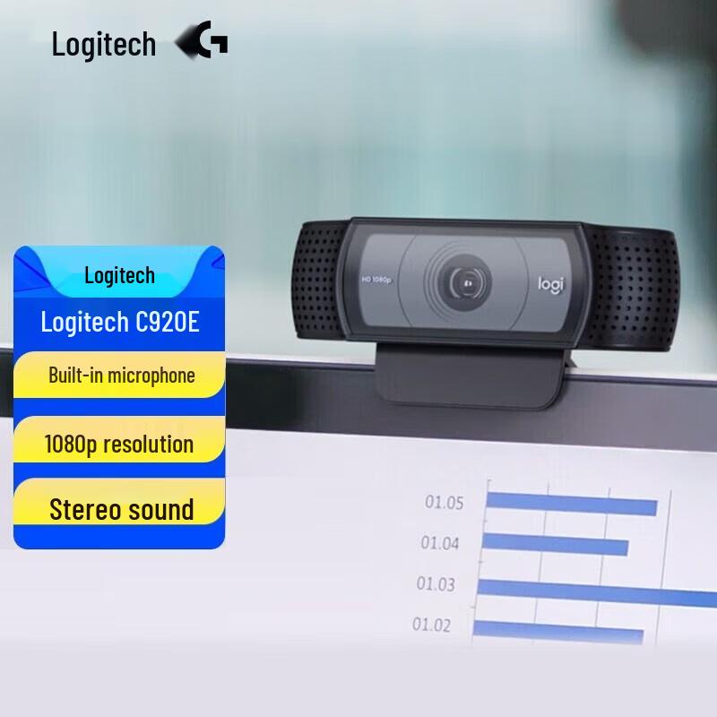 Logitech C920e HD 1080P Webcam with Autofocus & Mic