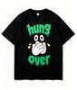 Hung Over Green Text Humor Tee, Nausea Cartoon Print Cotton T-Shirt, Funny Hangover Top for Men and Women