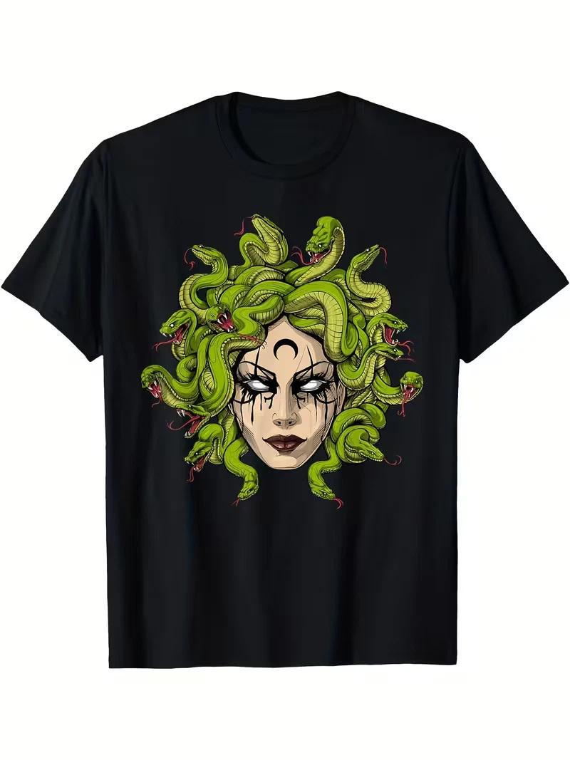 Medusa Greek Goddess Snakes Ancient Greece Mythology Gothic T-Shirt T-Shirt, Men XL
