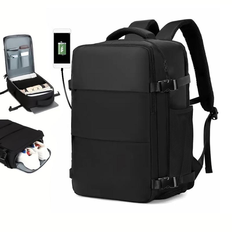 Polyester Travel Backpack For Men Women With Expandable Storage For Casual Trips