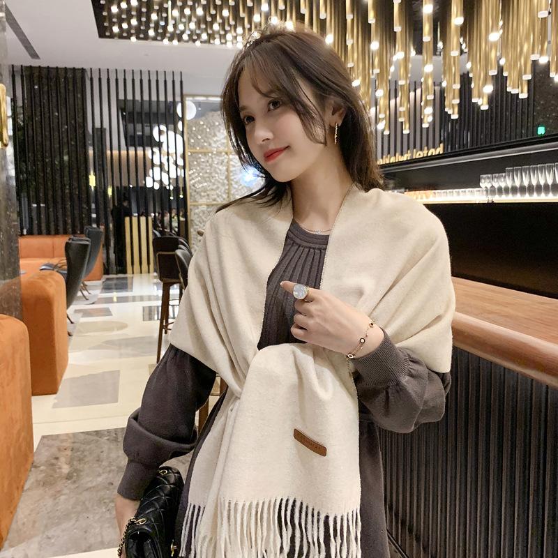 Podzimní a zimní nový šátek dámský zesílený imitace kašmíru všestranný studentský šál dlouhý kostkovaný šátek