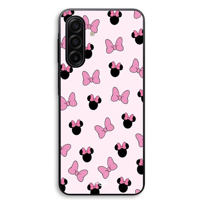 Coque Pour Samsung Galaxy A57 Minnie noeud fond rose Maniacase noir