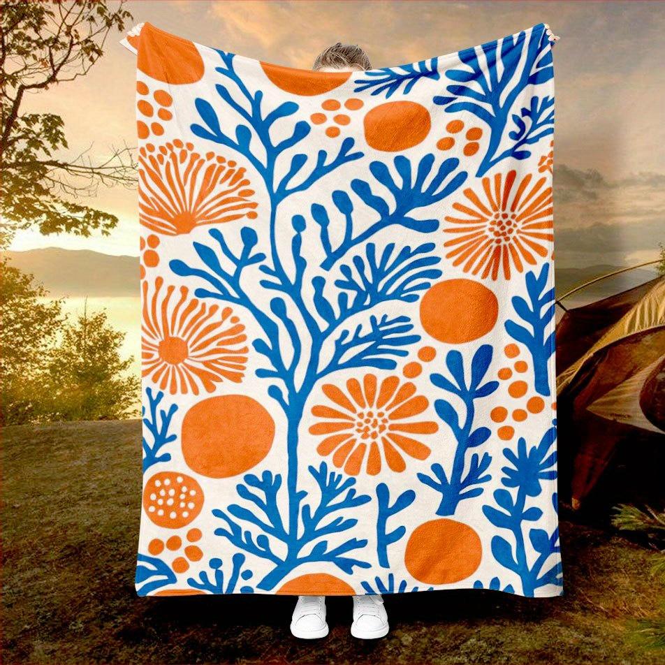 Vintage Floral Bliss Blanket Reversible Flannel Throw for Retro Charm AllSeason Comfort Garden Fresh Gift 75x90cm