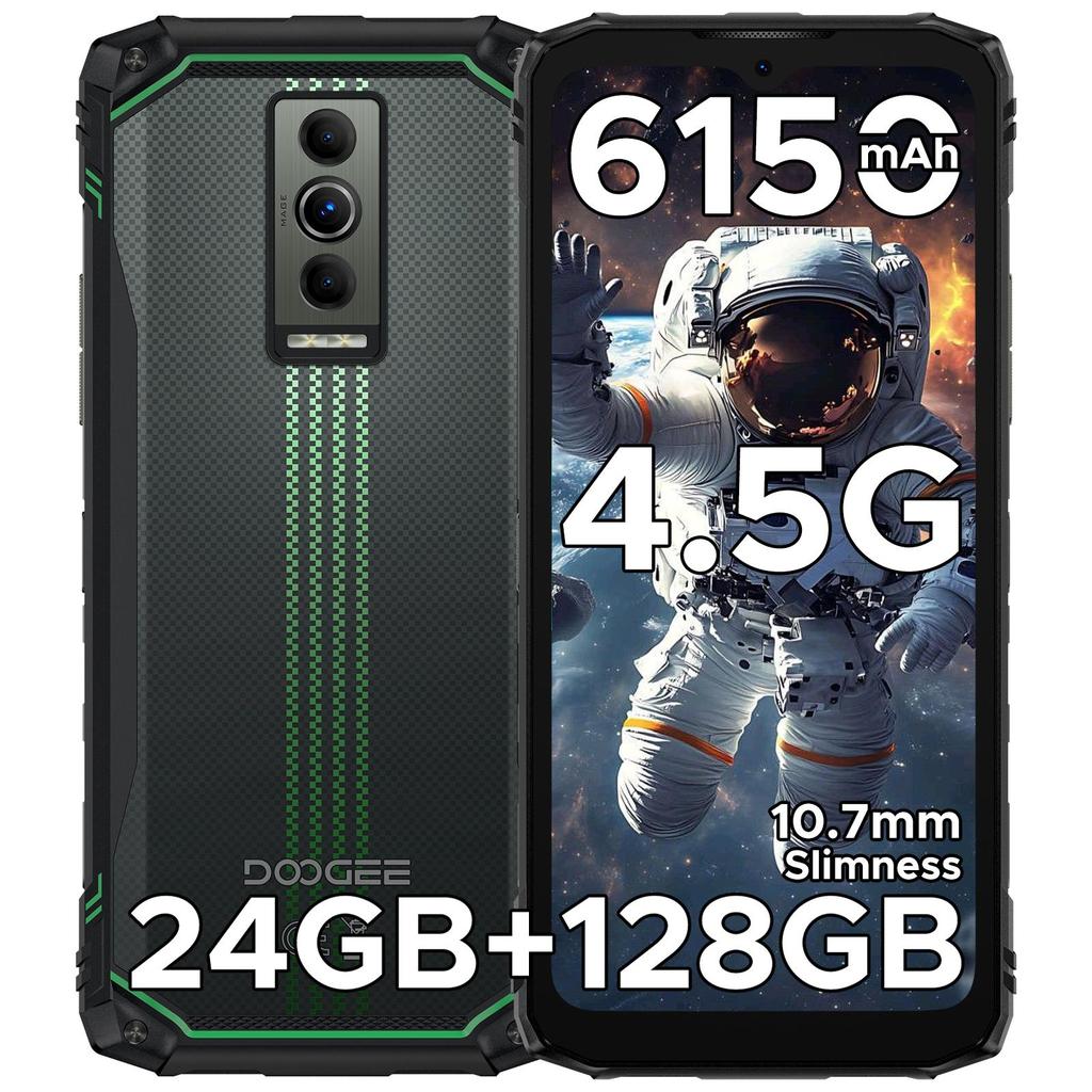 DOOGEE Blade 10 Energy Rugged Smartphone, 6150mAh Battery Android 15 Phone with 24GB RAM+128GB ROM, 6.56 inch 90Hz