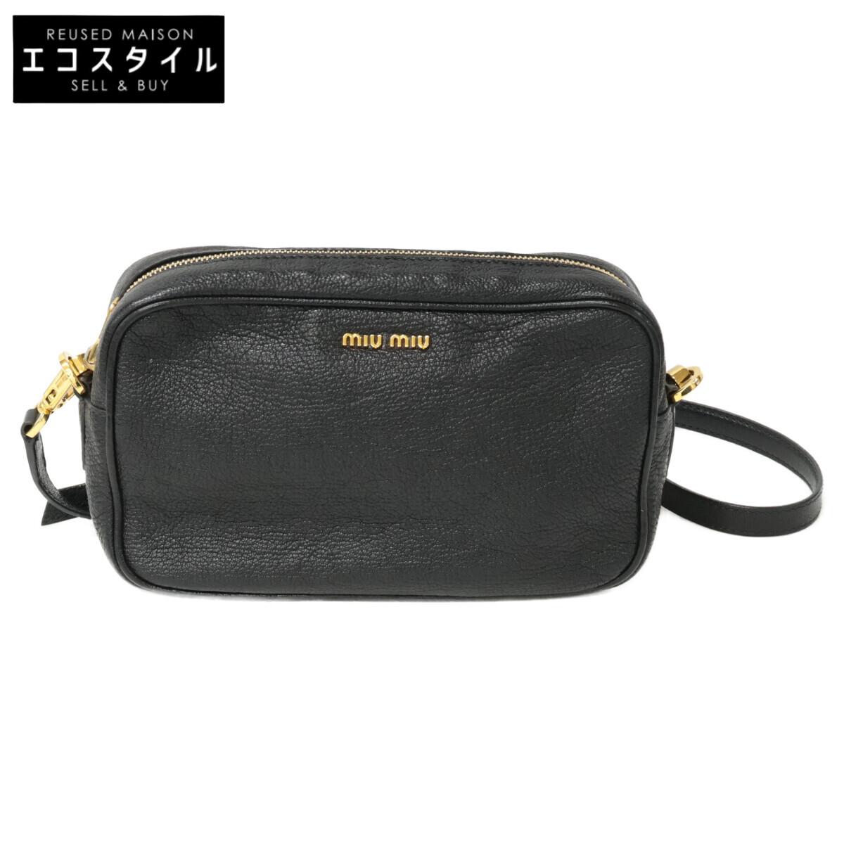 

MIUMIU 5BH056 Madras Shoulder bag blackUsed