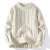 Fashion Men's Autumn and Winter Sweater Twist Crew Neck Men's Casual Knitted Sweater