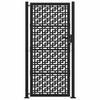 Gartentor Schwarz 100x200 cm Stahl Kreuzdesign