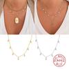 S925 Sterling Silver Four-Leaf Clover Diamond-Encrusted Small Accessories Stacked Collarbone Chain Necklace Women