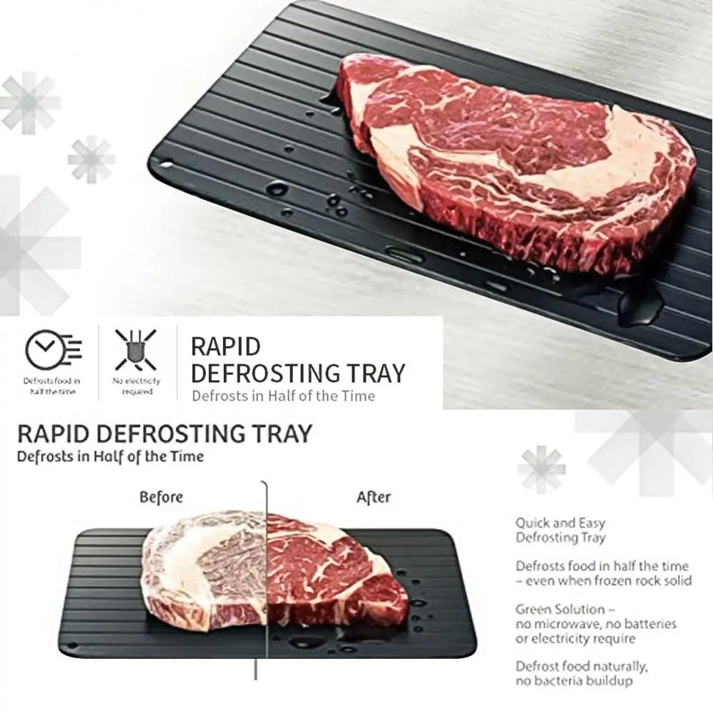 1pcs Aluminum Alloy Rapid Defrosting Tray Quick Thawing Cold Steak Fish Fruit Meat Food Defrosting Board Household Kitchen Tools