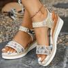 Fashion High-quality Women's Sandals Fashionable Wedge Heels, Large-sized Summer New Buckle Sandals, Women's Wedge Heels Women's Shoes