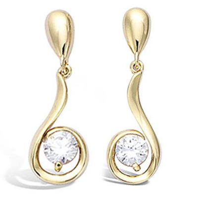 [M6187] - Vergoldete 'Câlin'-Ohrringe Weißgold - 21x7 mm