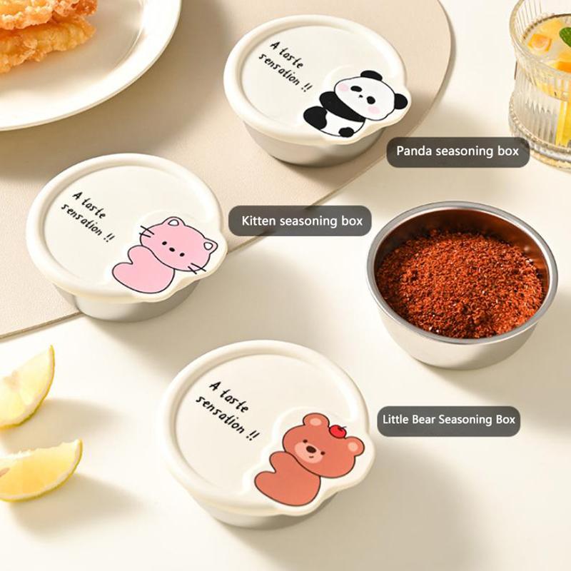 Leak-Proof Seasoning Box Portable 304 Stainless Steel With Sealed Lid Condiment Containers 170Ml Sauce Cup Small Storage Box