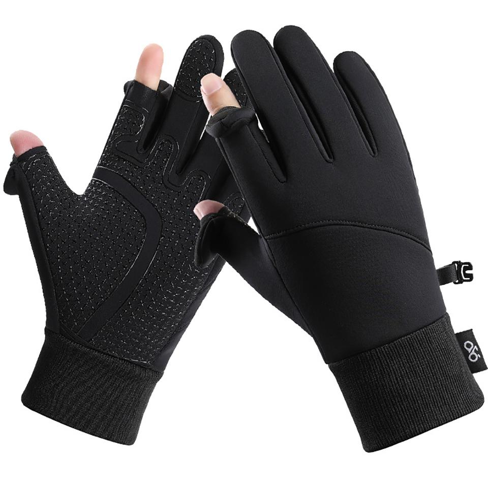 

Loogdeel Outdoor Windproof Waterproof Cold-Proof Gloves Men Driving Cycling Fishing Ski Gloves Winter Warm Touch Screen Gloves M