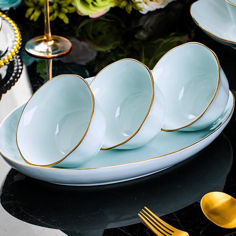 

Light Luxury Jingdezhen Ceramic Hand-painted Gold Rice Bowls