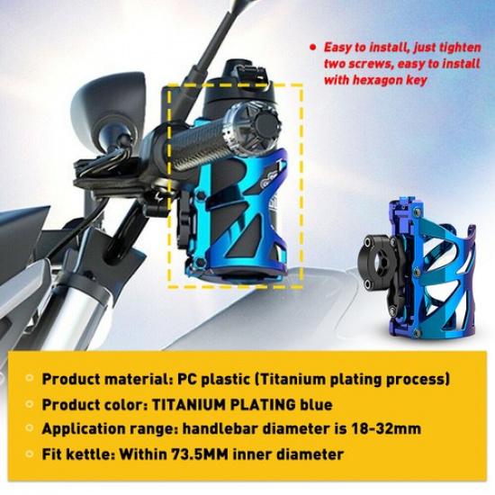 Universals Motorcycle Cup Holder Handlebar Chrome Drink Bottle Holder