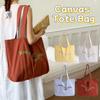 Solid Color Letters Shoulder Bag Casual Women's Handbag Korean Canvas Totes Bag  Shopping