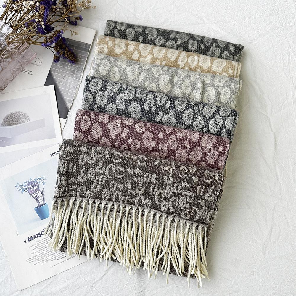 Long Tassel Imitation Cashmere Scarf and Shawl with High End Feel. New Lotus Warm Long Scarf for Autumn and Winter.