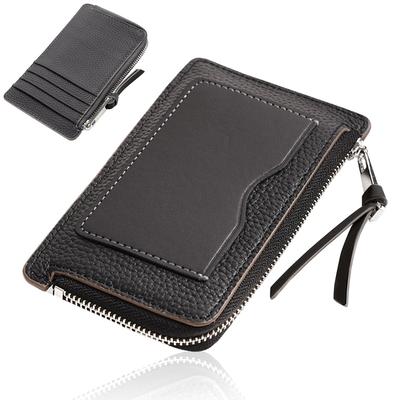 Ganve Fragment Etui für Damen, Echtes Leder, Stilvolles Passetui mit Münzfach, Beidseitiges Passetui, Niedliches Münzbeutelchen, Schlankes Mini-Portemonnaie für