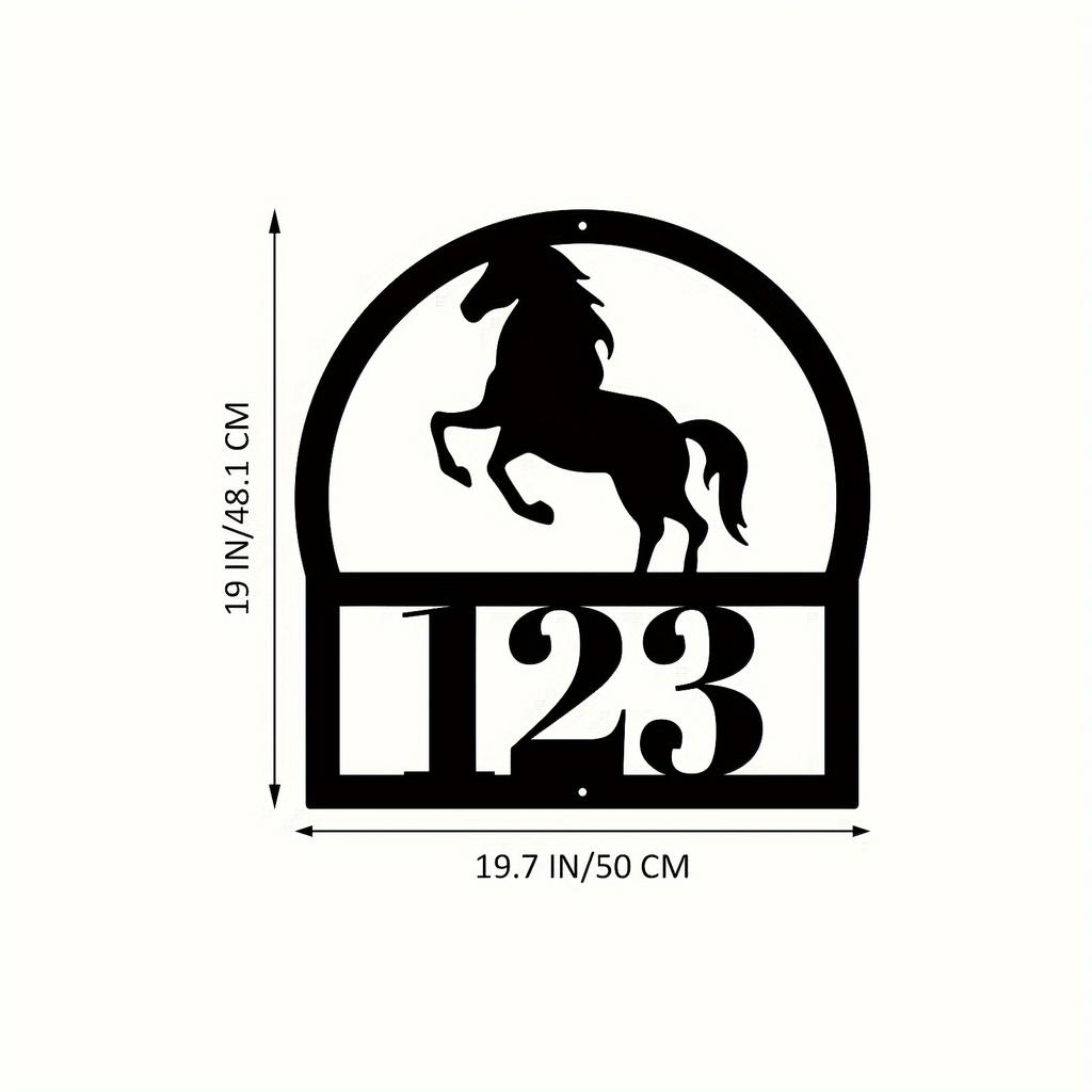 Metal Horse Wall Sign Trendy Door Plaque Address Decor Porch Living Room Rustic
