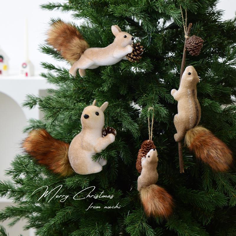 Simulated Squirrel Christmas Tree Ornament - Creative Holiday Decoration Pendant