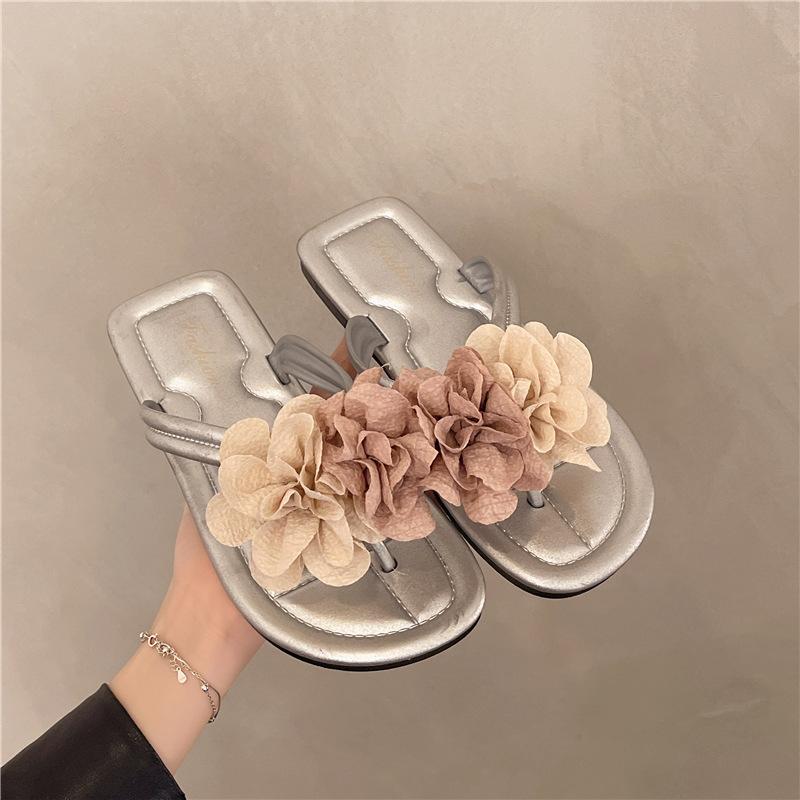 Design Sense Flip-flops Female Summer New Models Go Out Fashionable Sweet Fairy Vacation Wind Thick Bottom Non-slip Toe Drag