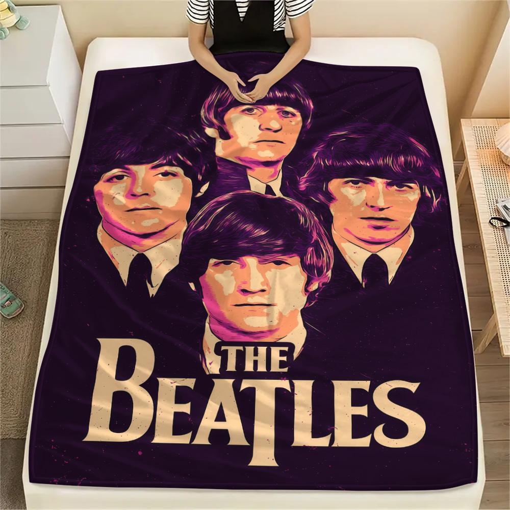 1PC Band Print FlAannel Blanket, High quality Comfortable for All Seasons, Home Decor, Warmth and Comfort