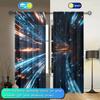 2pcs Time Space Tunnel Printed Curtain for Home Decor - Rod Pocket Window Treatment for Bedroom, Office, Kitchen, Living Room