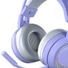 Cat Ear Headphones with Noise Reduction Detachable Ear Gaming Headset Microphone, Ears, All-Wrap Cups, Over-Ear (Purple)