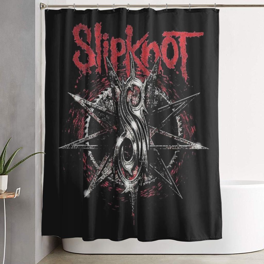 S-Slipknots Heavy Mental Music Shower Curtain Bathroom Polyester Waterproof Bath Curtains With Hooks