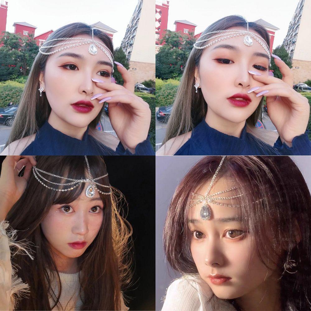 Headwear Head chain Eyebrow Pendant Bohemian Headdress Water Drop Hair Ornament Forehead Chain