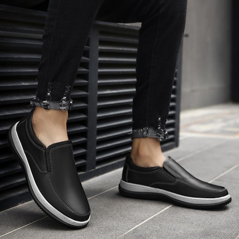 Newest Male Comfortable Genuine Leather Shoes Slip On Band Fashion Design Casual Men'S Shoes Business Loafers Man Handmade Footwear
