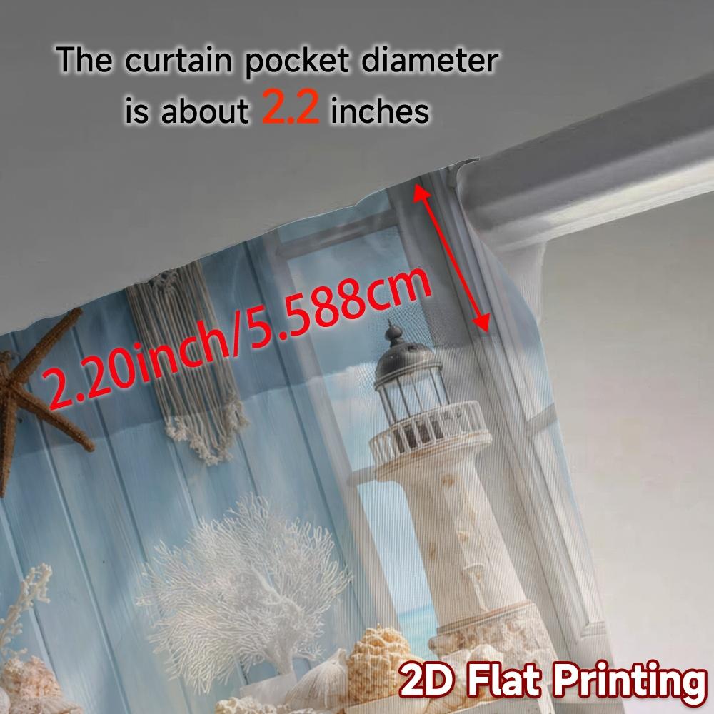 2pcs, 2D FLAT PRINTING Curtains (Without Rod) Coastal Treasures Popular Creative Curtains Versatile 100% Polyester Curtains
