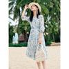 Juzza Annacoco 2025 Summer Seasalt Print Chiffon Waist Dress