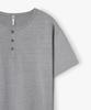WEST GRAND BOULEVARD Halo Pigment Henley Neck T-Shirt Ash Grey