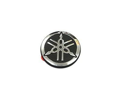 Genuine Yamaha Tuning Fork Logo Emblem Sticker Aluminum Silver Black Black Diameter 25mm