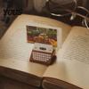 Place Card Holder Retro Wooden Typewriter Memo Clip, Vintage Desk Holder, Rustic Office Decor Decorative Message Photo Picture Stand for Home