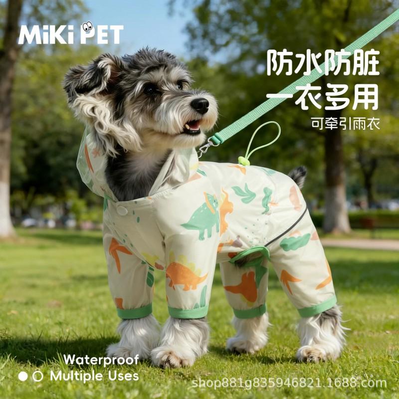 Full Coverage 4-Leg Dog Raincoat Waterproof Pet Coat Small Medium Large Breeds Poodle Teddy Schnauzer Outdoor Walk Protection