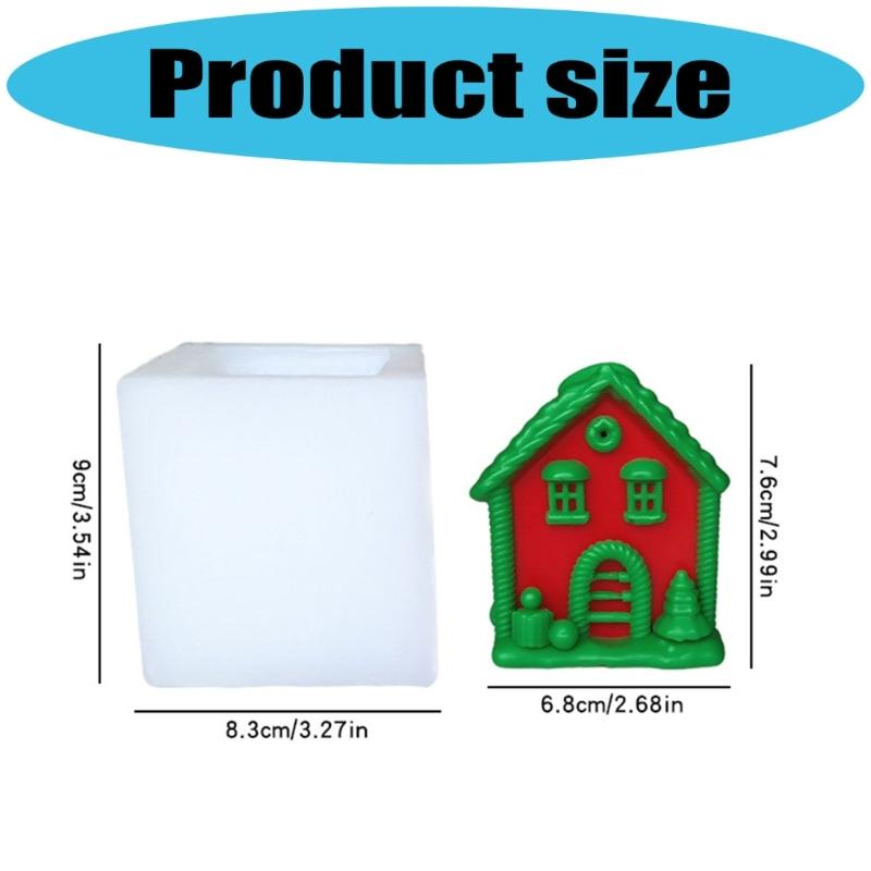 Christmas House Silicone Mould for Candle Making Holiday Craft Soap Chocolate Art Festival Home Decoration