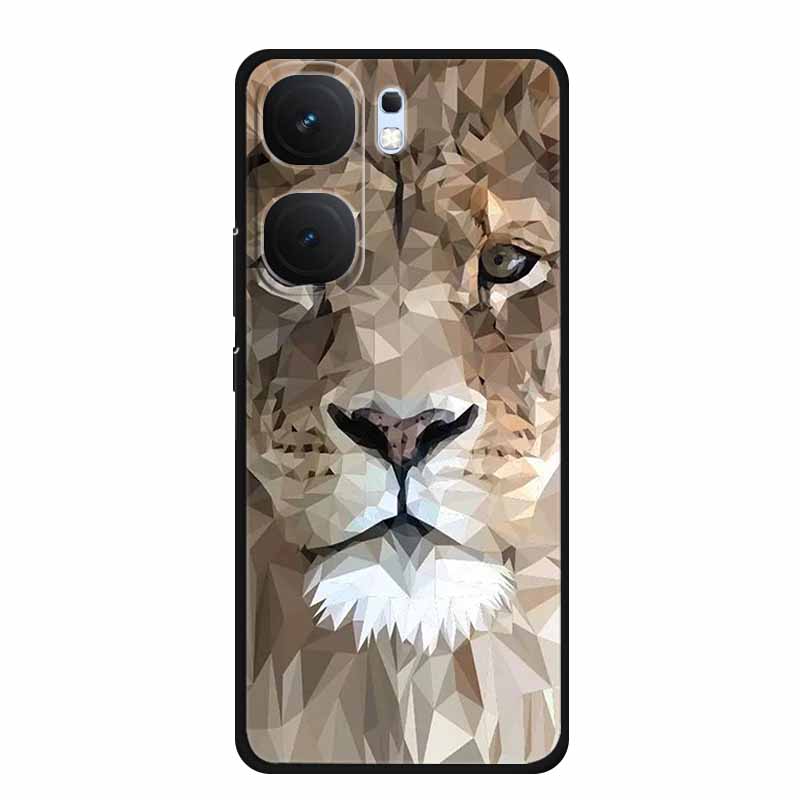 For Vivo iQOO Neo9 Pro Case TPU Silicone Soft Back Cover for Vivo iQOO Neo9 Neo 9 Black Fashion Cool Animals Coque Lion Tiger