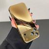 Luxusní Zlatý Zjednodušený Abstraktní Kovový Lak Skleněné Pouzdro Na Telefon Pro iPhone 17 Pro Max 11 12 13 14 15 16 Plus 17 Air 16E Kryt