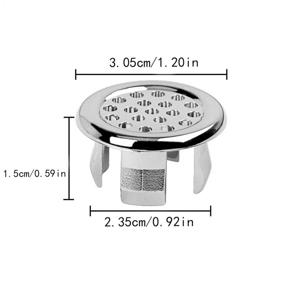 

Bathroom Overflow Drain Cover Round Basin Trim Drain Cap Cover 22-24mm Sturdy Double Layer Overflow Cover Insert In Hole