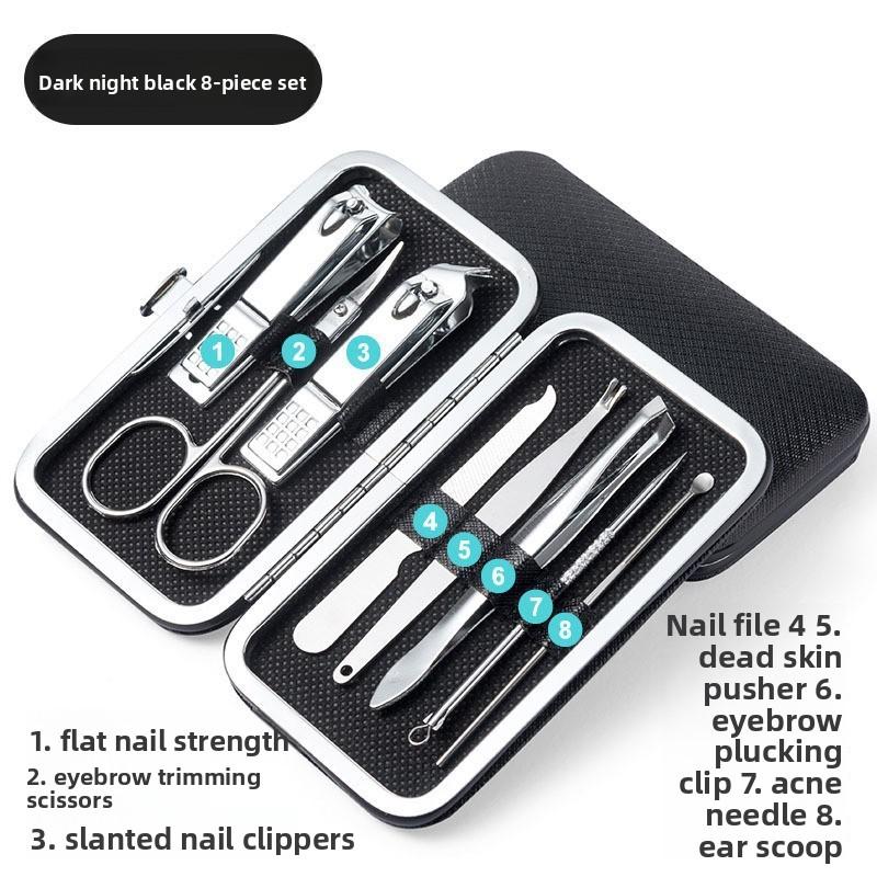 Professional 19 in 1 Nail Care Kit Stainless Steel Nail Clippers Set with Ear Spoon Pedicure Tools for Beauty Grooming