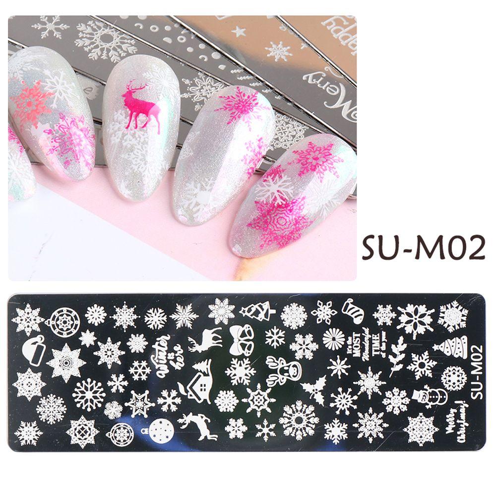 

Penguin Snowflake Image Paint Polish Stencil Stainless Steel Nail Stamping Plate Nail Art Template SU-M02