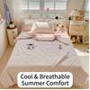 Exquisite Lace Crinkle Gauze Cotton Summer Quilt Skin-Friendly Washable Multi Size Bedding For Cozy Bedroom Summer Sleeping