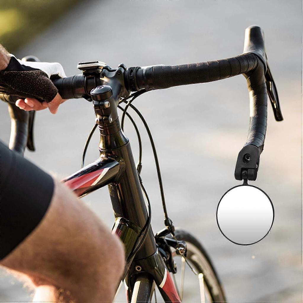 Bar End Bike Mirrors, HD Wide Angle Bicycle Rear View Mirrors, 360 Dregree Adjustable Rotation Handlebar Convex Mirror