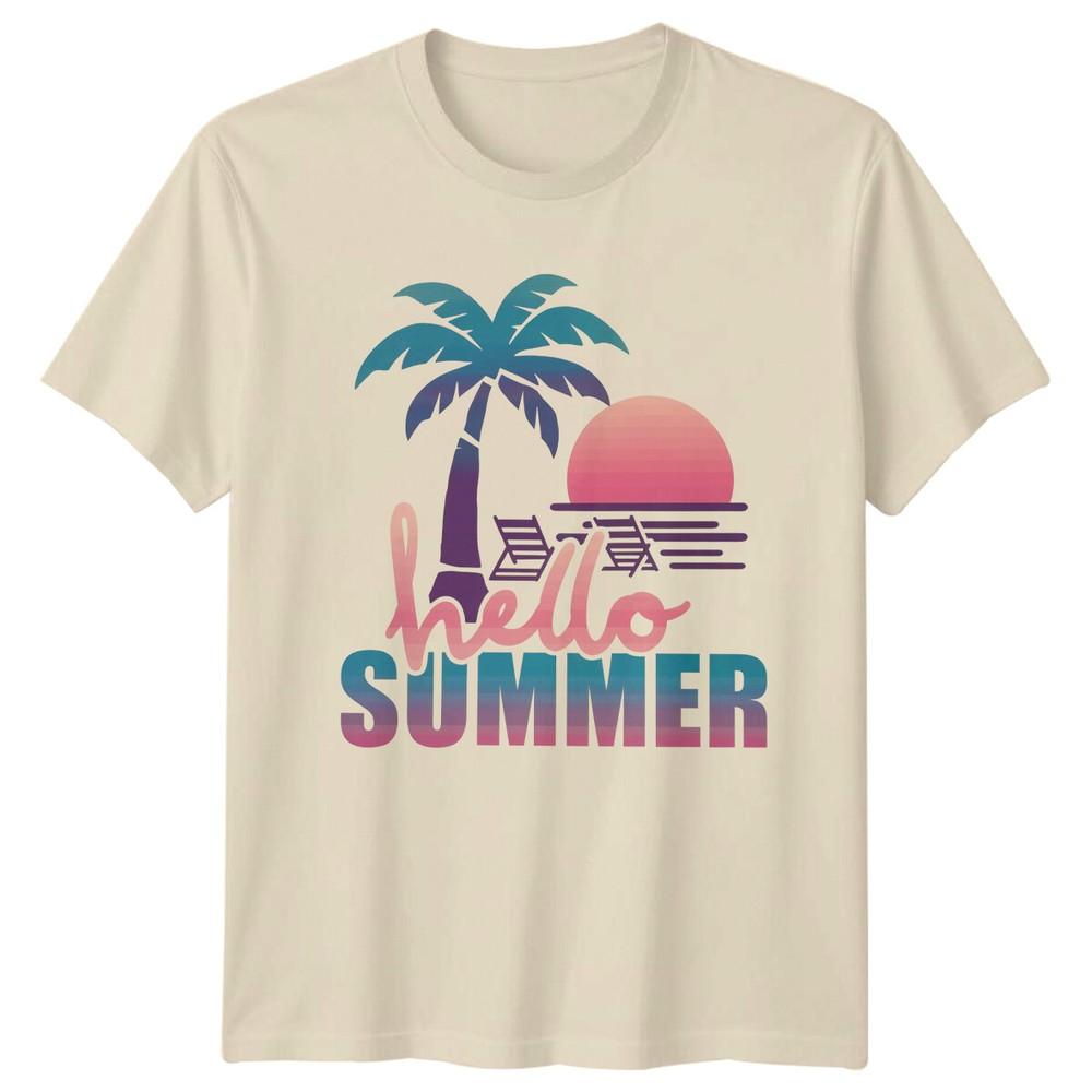 Hello Summer Beach Travel Unisexs TShirt Unisexs Tee Graphic Unisex Top