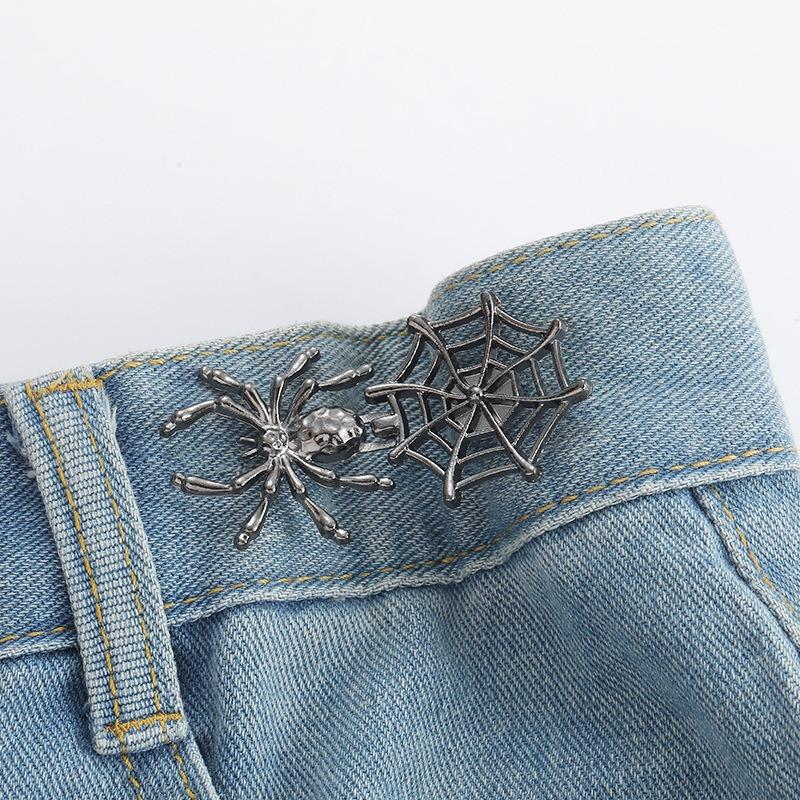 

1PC Spider Web Adjustable Waist Button for Pants Detachable Button Perfect Fit Jeans Buckle Waist Tightener Clothing Accessories чёрный