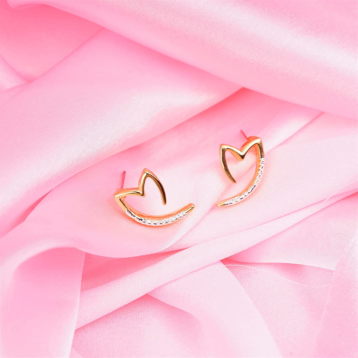 

Позолоченные серьги-гвоздики Estele Heart для девочек и женщин